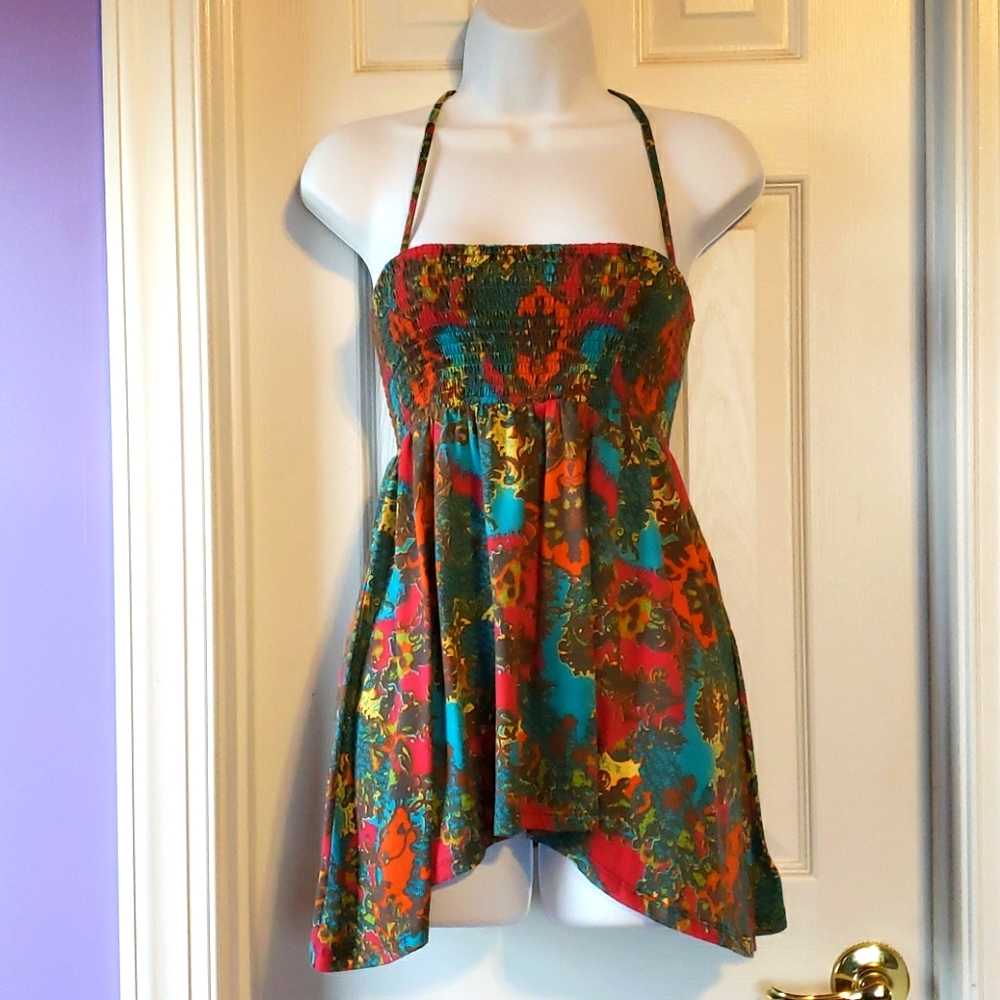 Weavers Brown Paisley Tank Top size Small